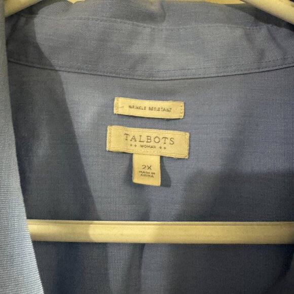 Talbots 2X sleeveless Blue Collared Top - Picture 4 of 4